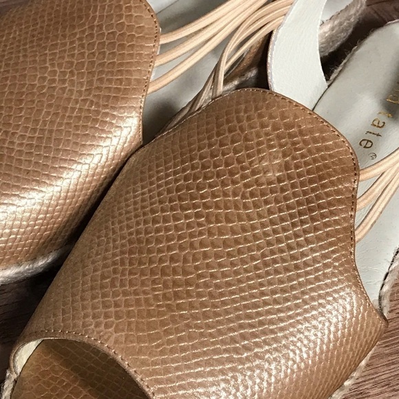 David Tate June Slingback Sandal Womens 9 WW Metallic Matte Gold Espadrille - Picture 12 of 15